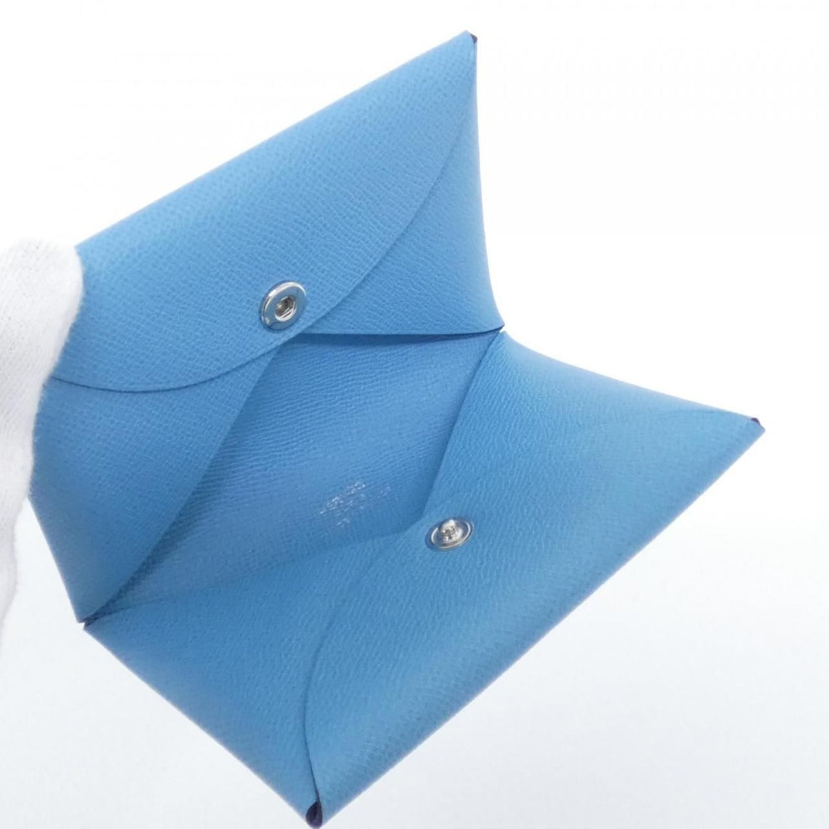 Hermes Calvi Card Case Blue Du Nord — view 3