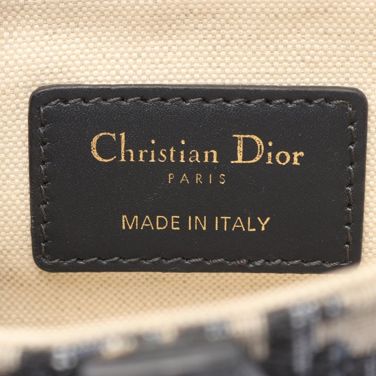 Dior Handbag Saddle Bag Mini Oblique Jacquard Navy Canvas Leather — view 4