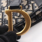 Dior Handbag Saddle Bag Mini Oblique Jacquard Navy Canvas Leather — view 7