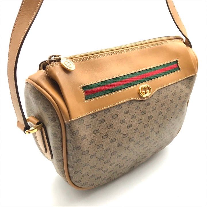 Gucci Vintage Micro GG Shoulder Bag Sherry Line Brown — view 7