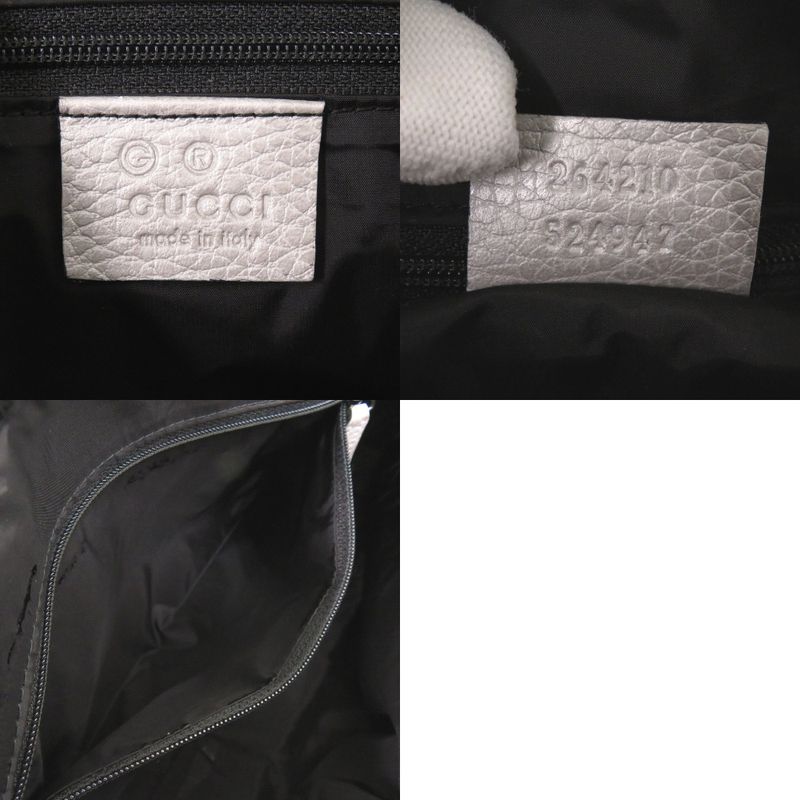 Gucci GG Canvas Leather Silver Handbag 1641 — view 9