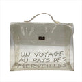 Hermes Vinyl Kelly Logo Hand Beach Clear Transparent Purse