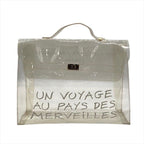 Hermes Vinyl Kelly Logo Hand Beach Clear Transparent Purse