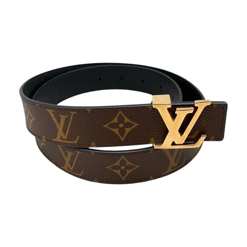 Louis Vuitton Belt Sainteur Initial M9453 Monogram Brown Black Gold Hardware — view 2