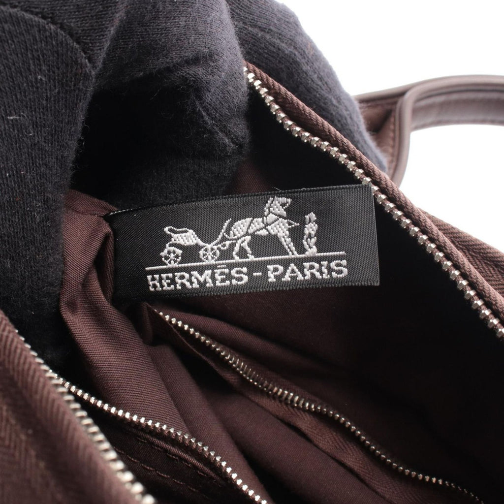 Hermes Handbag Acapulco PM Dark Brown Leather Canvas — view 4