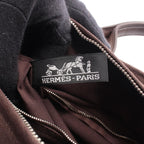 Hermes Handbag Acapulco PM Dark Brown Leather Canvas — view 4