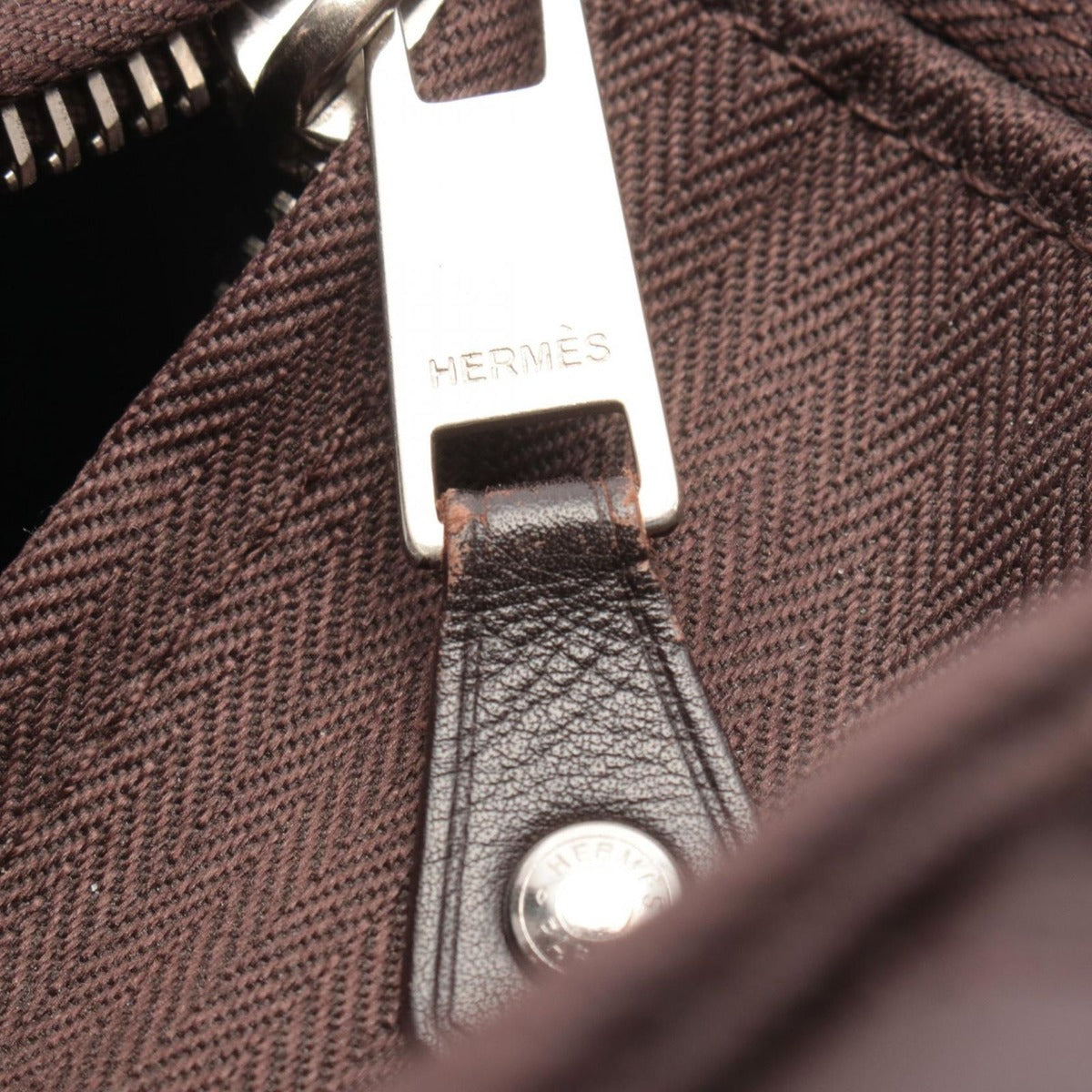 Hermes Handbag Acapulco PM Dark Brown Leather Canvas — view 5