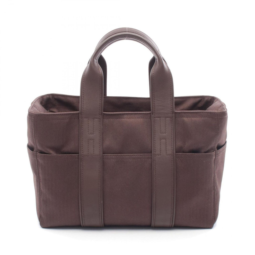 Hermes Handbag Acapulco PM Dark Brown Leather Canvas