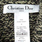 Dior Christian Wool Cashmere Logo Knit Cap Beige Black — view 8