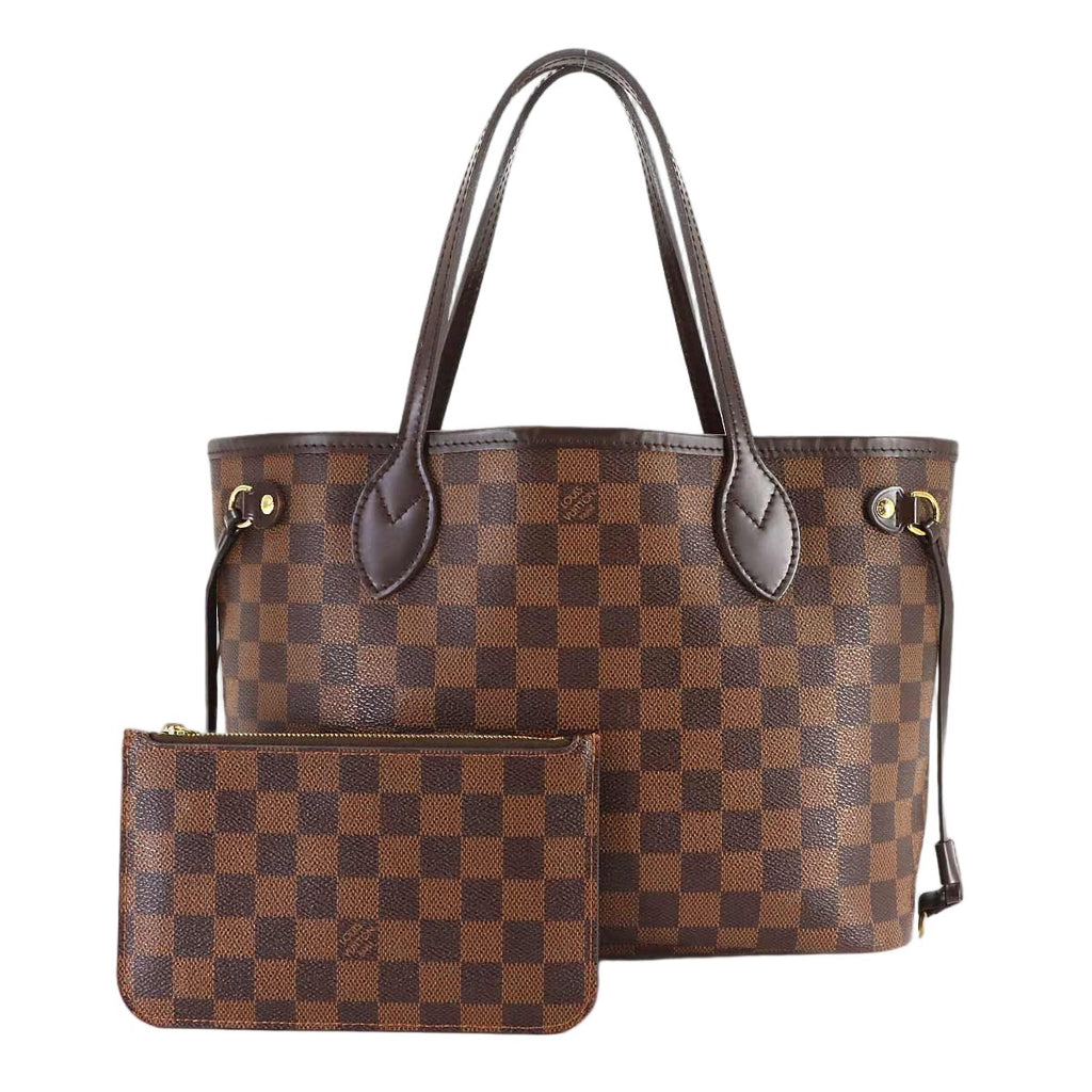 Louis Vuitton Damier Neverfull PM Tote Ebene Gold Brown