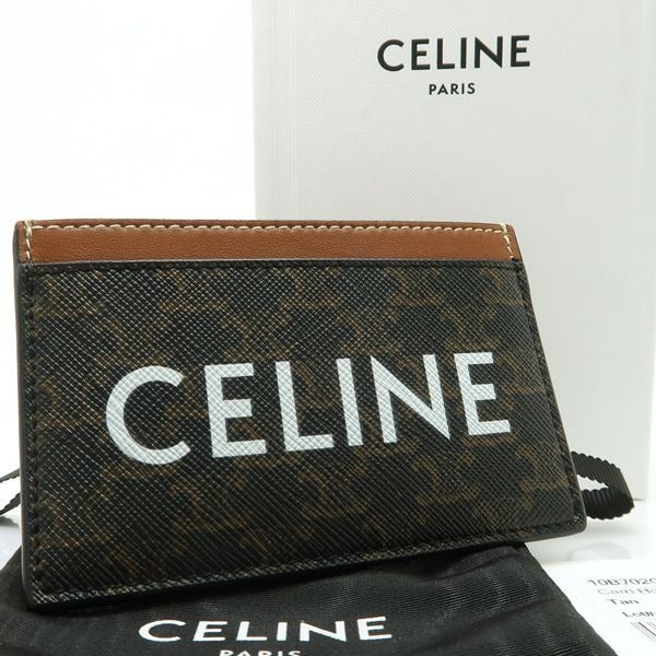 Celine Card Holder 10 B702 cly.04 lu Triomphe Canvas Case Logo Print Pass — view 2