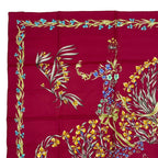 Hermes Scarf Silk Carre 90 Cheval Fleuri Flower Blooming Horse Bordeaux — view 2