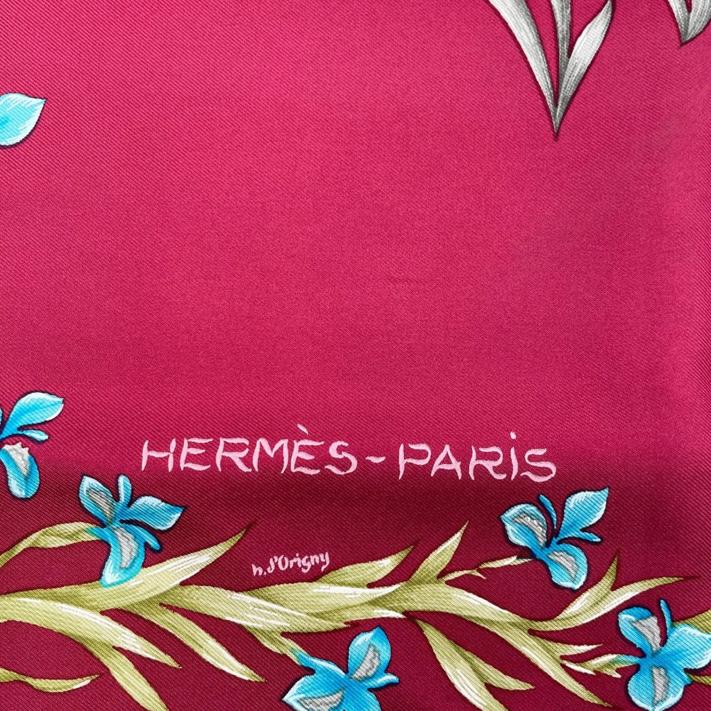 Hermes Scarf Silk Carre 90 Cheval Fleuri Flower Blooming Horse Bordeaux — view 6