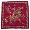 Hermes Scarf Silk Carre 90 Cheval Fleuri Flower Blooming Horse Bordeaux