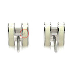 Hermes Earrings Pop Ash Pair Jonus Flepere White Silver Hardware — view 7