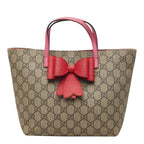 Gucci GG Supreme Children's Ribbon Handbag Beige Pink Leather