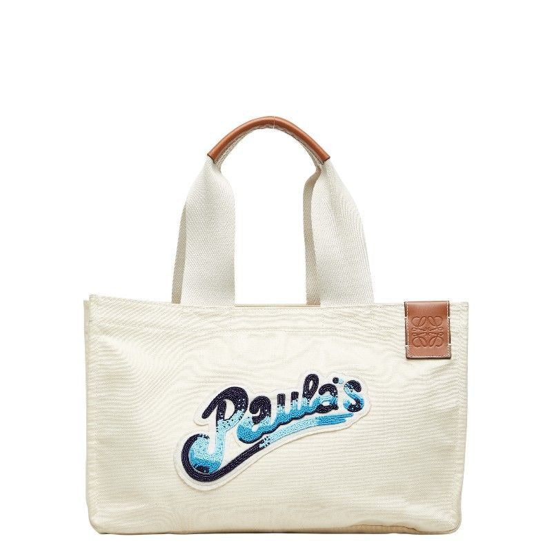 Loewe Paulas Ibiza Canvas White Ivory Blue