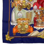 Hermes Scarf Silk Carre 90 L'elegance Et le Confort en Automobile Comfort Navy — view 4