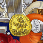 Hermes Scarf Silk Carre 90 L'elegance Et le Confort en Automobile Comfort Navy — view 7