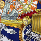 Hermes Scarf Silk Carre 90 L'elegance Et le Confort en Automobile Comfort Navy — view 8