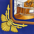 Hermes Scarf Silk Carre 90 L'elegance Et le Confort en Automobile Comfort Navy — view 9