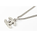 Chanel Coco Mark CC Rhinestone Silver White — view 3