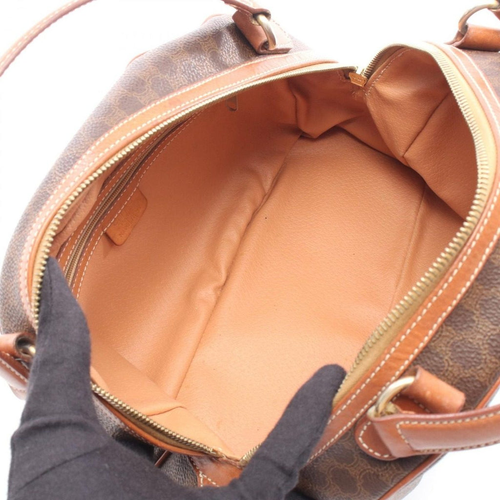 Celine Handbag Macadam Dark Brown Canvas Leather — view 3