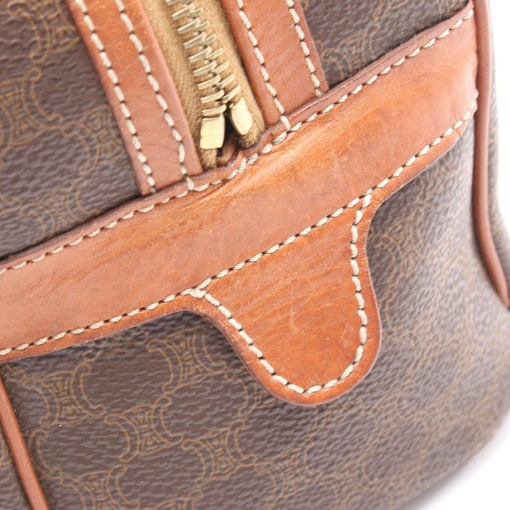 Celine Handbag Macadam Dark Brown Canvas Leather — view 7