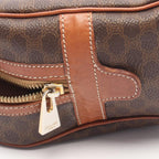 Celine Handbag Macadam Dark Brown Canvas Leather — view 8