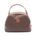 Celine Handbag Macadam Dark Brown Canvas Leather
