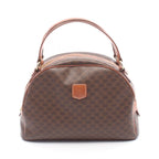 Celine Handbag Macadam Dark Brown Canvas Leather