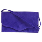 Hermes Vintage Dobris Shoulder Clutch Bag Purple 0 Suede 0058