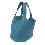 Hermes Picotin PM Blue Jean Silver Taurillon Handbag — view 2