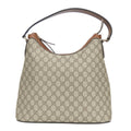 Gucci Shoulder Bag Hobo GG Supreme Canvas Leather Beige Brown Bag Daily Use