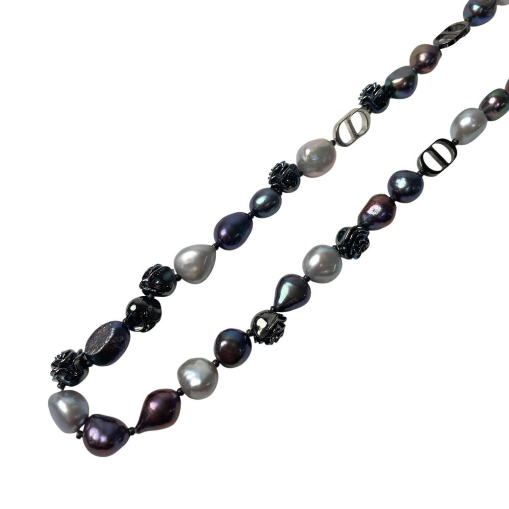 Dior Rose Pearl Freshwater Necklace Pendant Choker — view 4