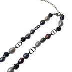 Dior Rose Pearl Freshwater Necklace Pendant Choker — view 5
