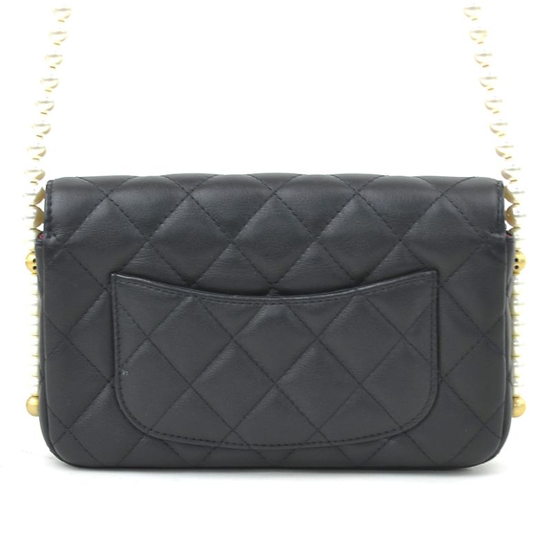 Chanel Shoulder Lambskin Black Wallet — view 3