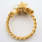 Christian Dior Ring D-clover Clover Star Resin Pearl Size L 13.5 — view 7