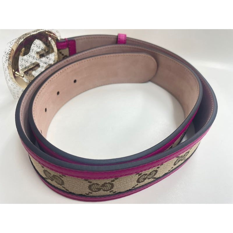 Gucci Belt GG Brown Beige Pink Fwcgg 8961 — view 2
