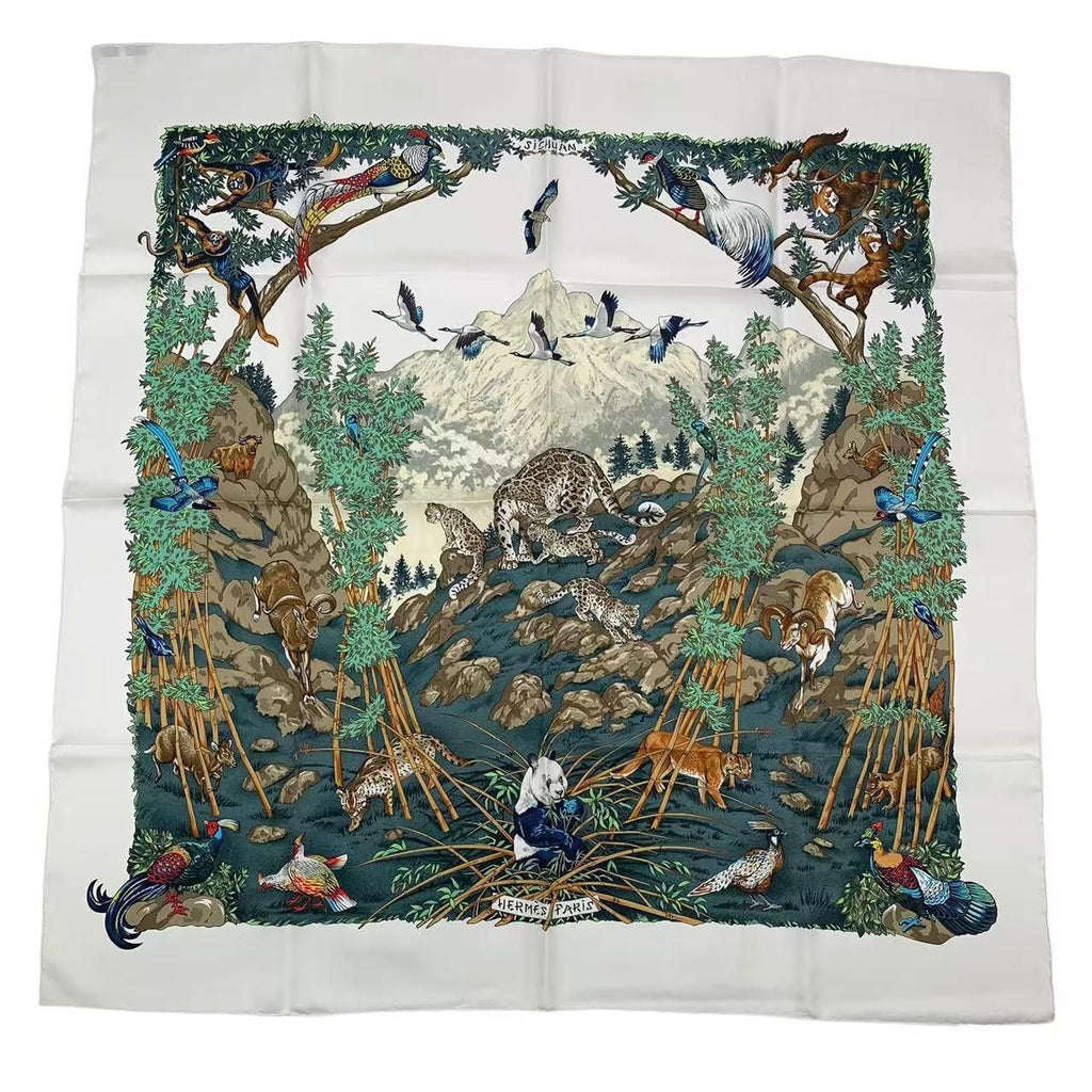 Hermes Carre 90 Sichuan Silk Scarf White — view 2