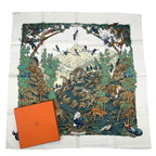 Hermes Carre 90 Sichuan Silk Scarf White