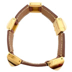 Hermes Leather Metal Brown Bracelet Gold — view 2