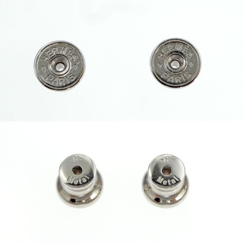 Hermes Earrings Ava Buffalo-horn Black HAVA Silver Hardware Accessories — view 8