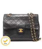 Chanel Chain Shoulder Bag Gold Quilted 25 Lambskin Double Flap