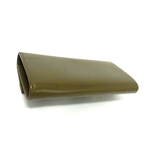 Gucci Leather Belt Motif Folded Long Wallet Women Khaki Bp1211 — view 2