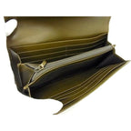 Gucci Leather Belt Motif Folded Long Wallet Women Khaki Bp1211 — view 4