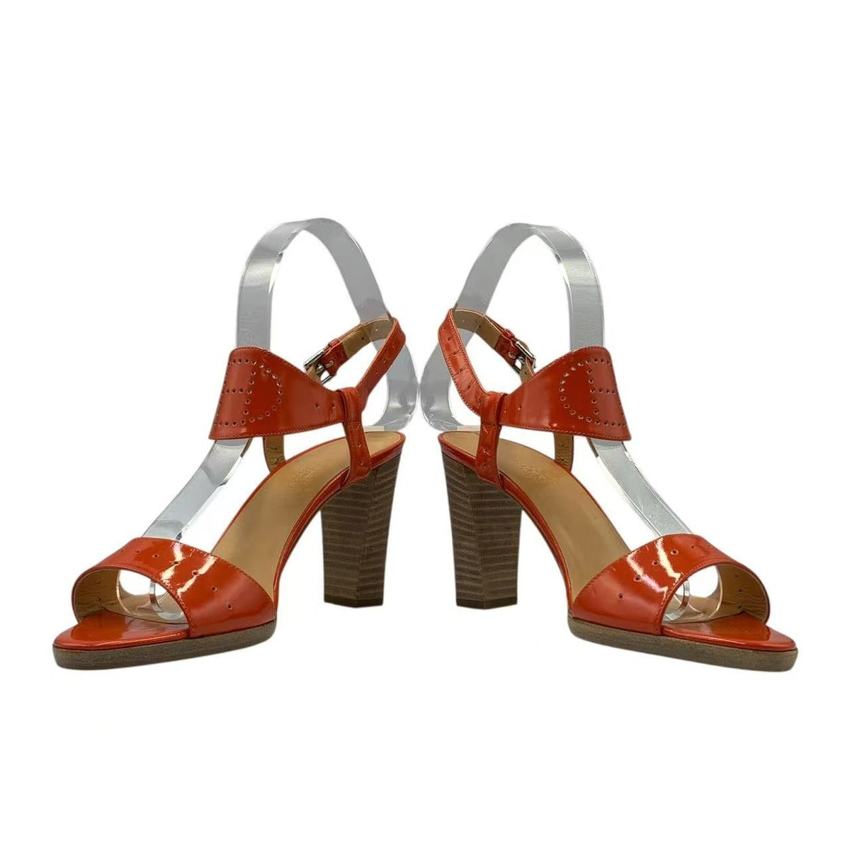 Hermes Heel Sandals Orange Logo 36.5 — view 4