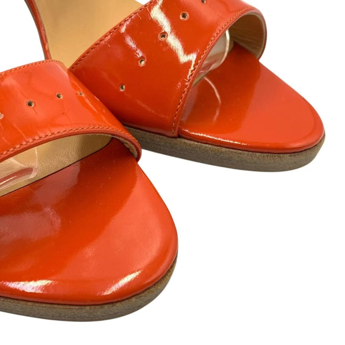 Hermes Heel Sandals Orange Logo 36.5 — view 5