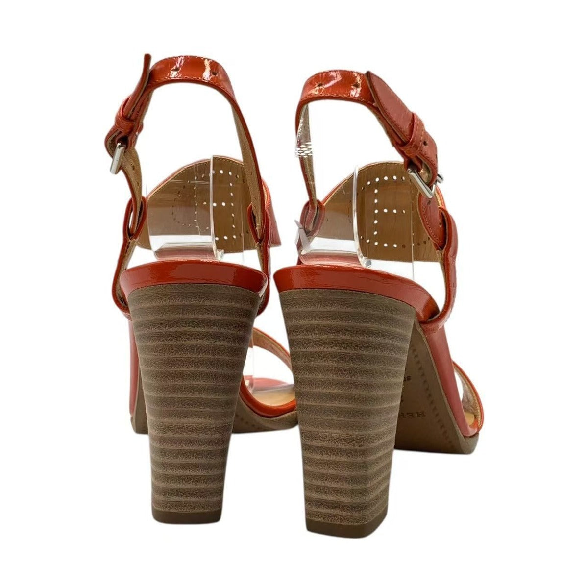 Hermes Heel Sandals Orange Logo 36.5 — view 6