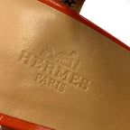 Hermes Heel Sandals Orange Logo 36.5 — view 8